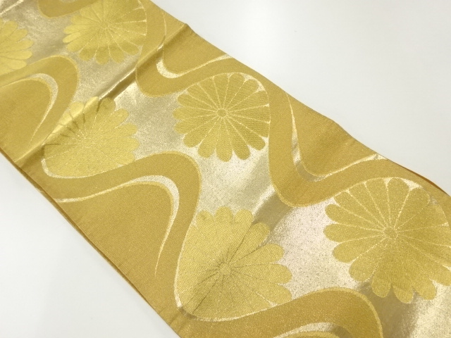 アンティーク　流水に花模様織出し袋帯（材料）